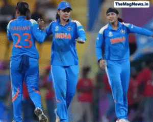 India Women vs New Zealand Women : Smriti Mandhana and Pratika Rawal batting for India Women’s Cricket Team during ICC Women’s World Cup 2025 match against New Zealand in Navi Mumbai